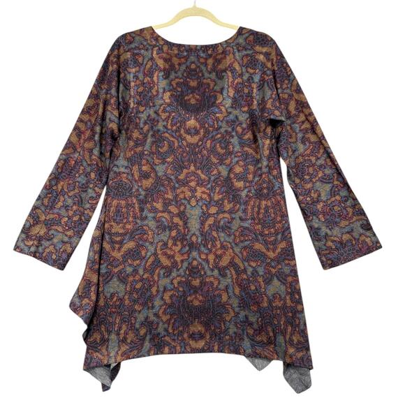 Nally And Millie Womens Floral Asymmetrical Hem Printed Long Sleeve Tunic XL‎ - Picture 2 of 7